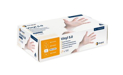 Gcare Protect Handschoenen Vinyl 5.0 WIT - niet gepoederd / 100st