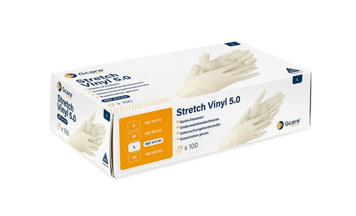 Gcare Protect Handschoenen Stretch Vinyl 5.0 WIT - niet gepoederd / 100st