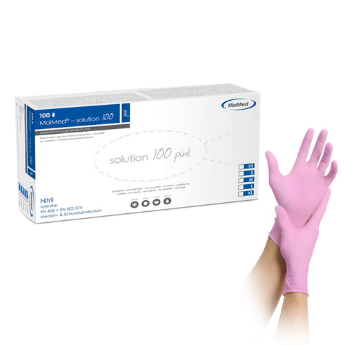 Verzorgingshandschoenen Nitril ROZE - poedervrij /100st