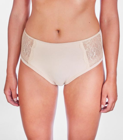Entusia Absorberende Damesslip - Hoge Taille BEIGE - met geïntegreerde pad - tot 90ml