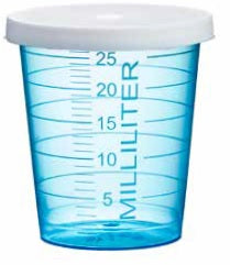 Witte deksels voor MEDICATIEBEKERS 25-30cc - HOOG MODEL beschrijfbaar