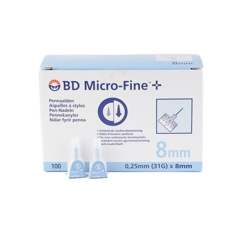 BD Microfine Plus Pennaald 0,25 x 8mm  (31G) - 100stuks