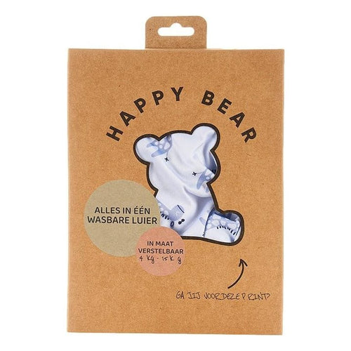 HappyBear All-In One Luier - Blue Giraffe